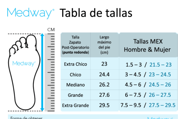 Zapato Post Operatorio punta redonda Medway Distribuidor